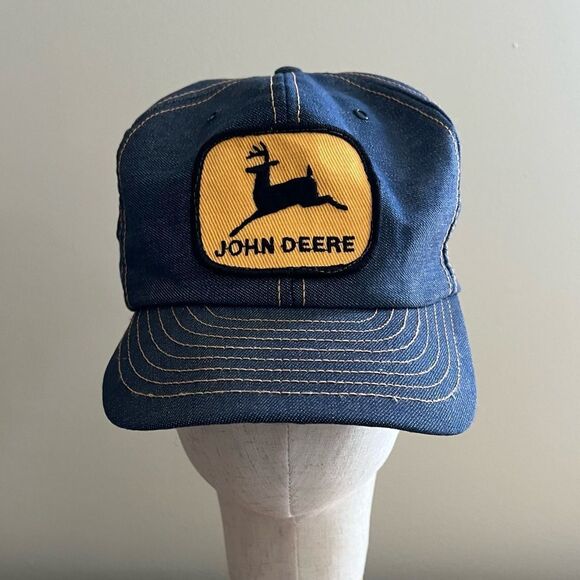 John Deere Other - John Deere Trucker Hat Vintage Louisville Denim Adjustable Snapback Cap Patch